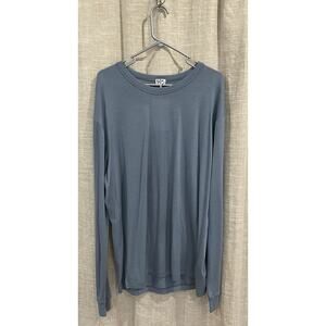 NWT Son Of A Tailor Shirt Men's Slate Blue Merino Wool Crewneck Long Sleeve XXL